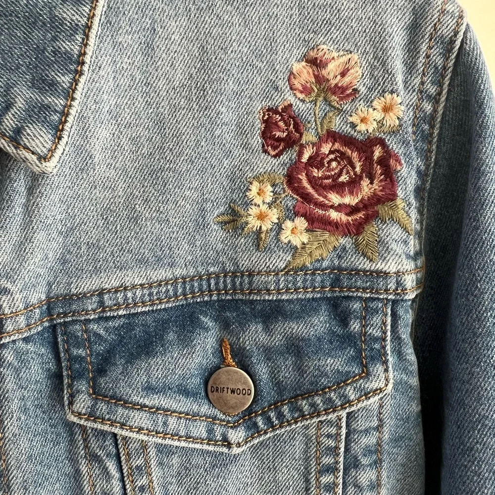 New DRIFTWOOD Mesa Rose Denim Jacket Small - Picture 6 of 8